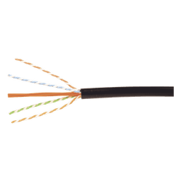 Bobina de Cable Industrial (UTP) de 4 pares, Cat6A de 10Gbps, Planta Externa con Gel Enterrado Directo, Color Negro, 305m