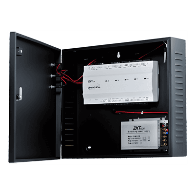 Controlador de Acceso 2 Puertas / 20,000 Huellas / 30,000 Tarjetas / ADMS PUSH / TCP/IP / Gabinete y Fuente 12V/5A