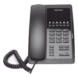 Teléfono IP para Hotelería / 6 Teclas Programables Hotline / PoE 802.3af / 2 Puertos Ethernet 10/100 Mbps / VxWorks / Sin Pantalla
