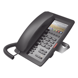 Teléfono IP Hotelero / Pantalla LCD Color 3.5" / 2 Líneas SIP / 6 Teclas Hotline / Puerto USB Carga / PoE 802.3af / Personalización Logo Hotel
