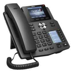 Teléfono IP empresarial para 4 Líneas SIP con 2 pantallas LCD, 6 teclas BLF/DSS, puertos Gigabit y conferencia de 3 vías, PoE
