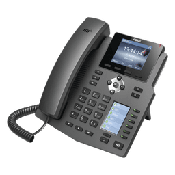 Teléfono IP empresarial para 4 Líneas SIP con 2 pantallas LCD, 6 teclas BLF/DSS, puertos Gigabit y conferencia de 3 vías, PoE