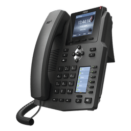 Teléfono IP empresarial para 4 Líneas SIP con 2 pantallas LCD, 6 teclas BLF/DSS, puertos Gigabit y conferencia de 3 vías, PoE