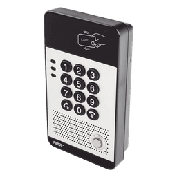 Audio Portero IP con 2 líneas SIP, relevador integrado, teclado numérico y lectora de tarjetas RFID para control de acceso, PoE