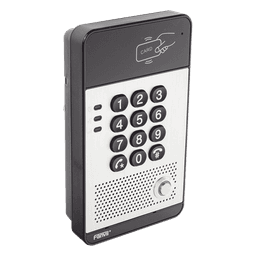 Audio Portero IP con 2 líneas SIP, relevador integrado, teclado numérico y lectora de tarjetas RFID para control de acceso, PoE