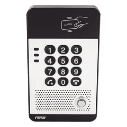 Audio Portero IP con 2 líneas SIP, relevador integrado, teclado numérico y lectora de tarjetas RFID para control de acceso, PoE