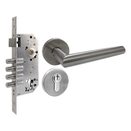 Kit de Manija y Cilindro de Alta Seguridad / Acero Inoxidable / Puerta 35-45 mm (1.38-1.77 in) / ANSI A.156.13 / Grado 2