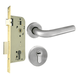 Kit de Manija y Mecanismo para Puerta / Acero Inoxidable / Puertas 35-45 mm / ANSI Grado 2 / 600,000 Ciclos / Cilindro 35 x 35 mm