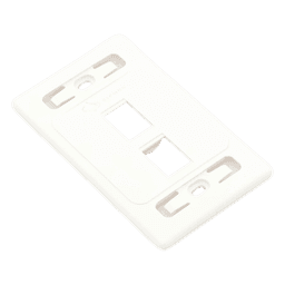 Placa de Pared Modular / 2 Salidas / Formato Single Gang / Resistente UV / Alto Impacto / Blanco