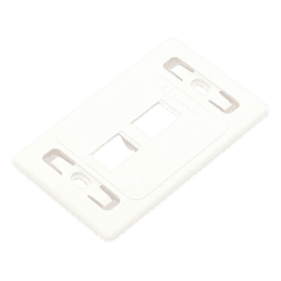 Placa de Pared Modular / 2 Salidas / Formato Single Gang / Resistente UV / Alto Impacto / Blanco