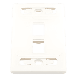 Placa de Pared Modular / 2 Salidas / Formato Single Gang / Resistente UV / Alto Impacto / Blanco