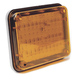 Luz de Advertencia LED / 9x7 pulgadas / 104 LED de Alta Intensidad / 12 VCC / 10 Patrones de Destello / Montaje Permanente / Color Ámbar