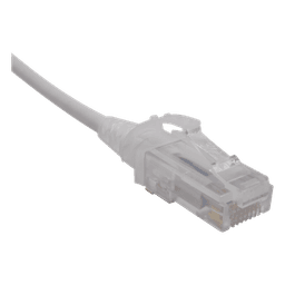 Patch Cord MC6 Modular Cat6 UTP, CM/LS0H, 0.91 Metros (3 Pies), Color Blanco, Diámetro Reducido (28AWG)