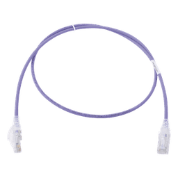 Patch Cord MC6 Modular Cat6 UTP, CM/LS0H, 0.91 Metros (3 Pies), Color Violeta, Diámetro Reducido (28AWG), Versión Bulk (Sin Empaque Individual)