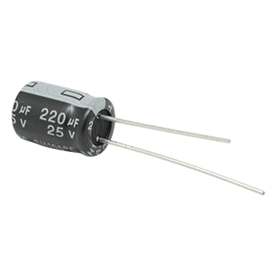 Capacitor Electrolítico de Aluminio, Radial de 220 µFd, 25 Vcc, 105 °C, 8 x 11 mm, .
