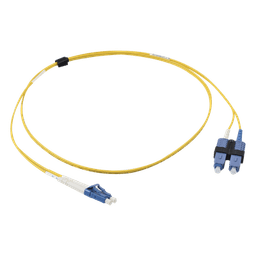 Jumper de Fibra Óptica Monomodo / OS2 / XGLO / Riser / LC/UPC-SC/UPC Duplex / OFNR / Amarillo / 1 Metro (3.28 Pies)
