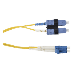 Jumper de Fibra Óptica Monomodo / OS2 / XGLO / Riser / LC/UPC-SC/UPC Duplex / OFNR / Amarillo / 1 Metro (3.28 Pies)
