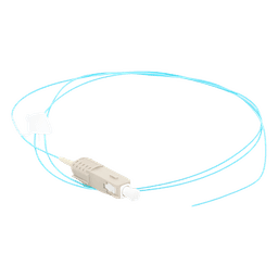 Pigtail de Fibra Óptica LC Simplex, Multimodo OM3 XGLO 50/125, OFNR, Color Aqua, 1 Metro (3.28 Pies)