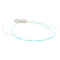 Pigtail de Fibra Óptica LC Simplex, Multimodo OM3 XGLO 50/125, OFNR, Color Aqua, 1 Metro (3.28 Pies)