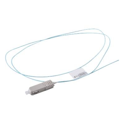 Pigtail de Fibra Óptica SC Simplex, Multimodo OM3 XGLO 50/125, OFNR, Color Aqua, 1 Metro (3.28 Pies)