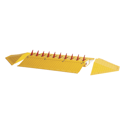 Picos poncha llantas autónomo con biseles laterales / No requiere barrera vehicular / Para delimintar dirección de tráfico vehicular / Compatible con 1601-088 / Mide 90cm (3ft) / Fácil instalación de sobreponer