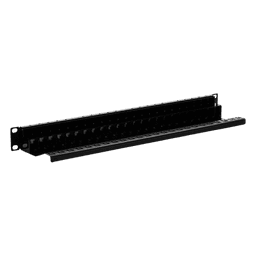 Patch Panel / 24 Puertos / Modular Vacío / Plano / 1UR / Cat 6A Blindado / Acero Negro
