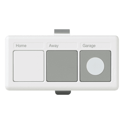 Control transmisor de 3 botones para visera de automóvil, activa escenas de iluminación, persianas y portones a través del receptor RR-VCRX del sistema RadioRA 2