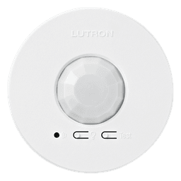 Sensor de ocupación y vacancia inalámbrico de techo, PIR 360°, cobertura de 30.2 a 62.4 m², a batería, compatible con RadioRA 2, RA2 Select, RadioRA 3 y Vive