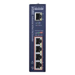 Extensor Industrial PoE, Entrada PoE 802.3 bt  y 4 Puertos de Salida Gigabit 802.3 af/at