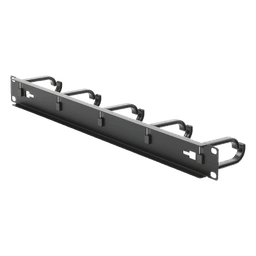 Organizador de Cables / 5 Anillos Removibles / 1U / 19" / Montaje Vertical u Horizontal / Acero con Ganchos ABS / Espaciado 4"