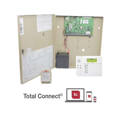 Panel de alarma híbrido con comunicador IP AlarmNet integrado, expandible a 48 zonas y doble partición