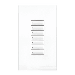 Teclado de pared seeTouch QS de 7 botones con retroiluminación y LED de estado, estilo insert, alimentado por QS Link, color blanco, para GRAFIK Eye QS, Sivoia QS y Quantum