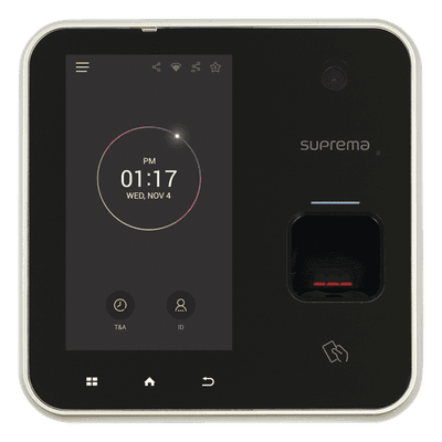 Lector Biométrico de Huella / Pantalla Táctil 5.0" / NFC 13.56MHz / WiFi 802.11b/g / PoE / 500,000 Usuarios / Detección de Dedo Vivo