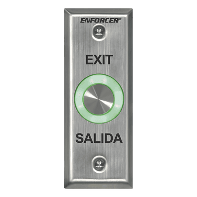Botón de Salida con Aro Iluminado Color Verde y Rojo / IP65 / Buzzer / Función Toggle (Enclavado) / Temporizador  / Relevador NC/NO/ Uso Exterior e Interior.