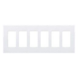 Placa de Pared Decoradora / 6 Espacios / Sin Tornillos Visibles / Blanco Brillante / Perfil 7.6 mm