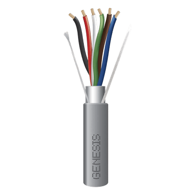 Bobina de 305 m (1000 ft) / Cable para Alarma 6x22 AWG / Blindado / Riser / Gris