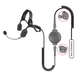 Micrófono de Solapa con Tubo Acústico / Cancelación de Ruido / Conducción Ósea / IP67 / 5 Pines / Compatible Kenwood TK2402 TK3312 TK2360 NX220 NX240 TKD240