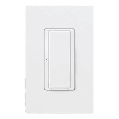 Interruptor de pared on/off Maestro de dos hilos para sistema RadioRA 2, 8 A en iluminación y motores de 1/10 HP, 120-277 V, no requiere cable neutro, color blanco