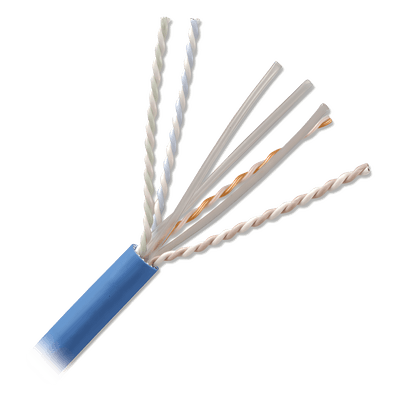 Bobina de Cable U/UTP de 4 Pares, Z-MAX, Cat6A, Soporte de Aplicaciones 10GBase-T, CMR (Riser), Color Azul, 305 Metros (1000 Pies)
