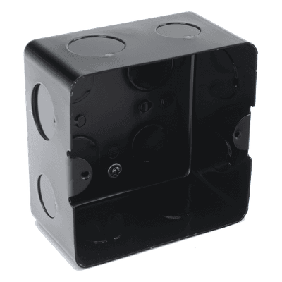 Caja de Registro / Acero Galvanizado 1.45-1.50mm / 10x10 cm (3.94x3.94 in) / Incluye Tapa y Tornillos / Negro