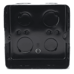 Caja de Registro / Acero Galvanizado 1.45-1.50mm / 10x10 cm (3.94x3.94 in) / Incluye Tapa y Tornillos / Negro