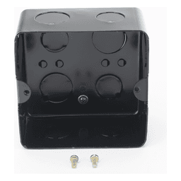 Caja de Registro / Acero Galvanizado 1.45-1.50mm / 10x10 cm (3.94x3.94 in) / Incluye Tapa y Tornillos / Negro