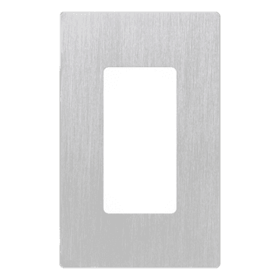 Placa de Pared Screwless / 1 Espacio / Acero Inoxidable / Perfil Delgado 7.6 mm