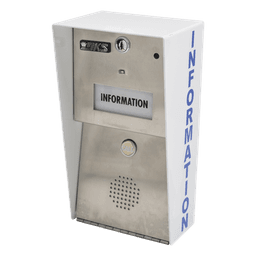 Estación de información / Comunicación full duplex / Línea telefónica analógica, digital o VoIP / Marcación automática 10 u 11 dígitos / Transformador 16 VCA 20 VA incluido