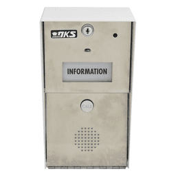 Estación de información / Comunicación full duplex / Línea telefónica analógica, digital o VoIP / Marcación automática 10 u 11 dígitos / Transformador 16 VCA 20 VA incluido