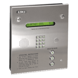 Portero electrónico / Directorio A-Z-Call / Pantalla LCD 1 línea / 3000 números y códigos / Control 2 puertas / Acero inoxidable 12' x 3.25'