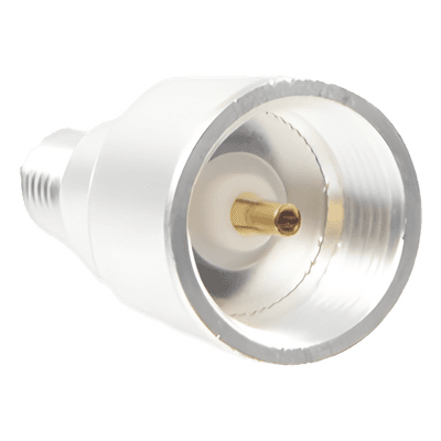 Adaptador UNIDAPT Hembra a SMA Hembra Inverso. Plata / Oro / Teflón.