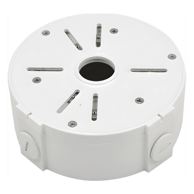Caja de Conexiones Universal / Interior / Aluminio / Blanco / Bala Domo Turret / 3 y 4 Orificios / Conexión 3/4