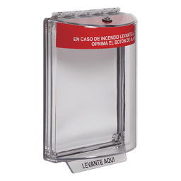 Cubierta Transparente Serie Universal Stopper®, Texto De Incendio En Español 
