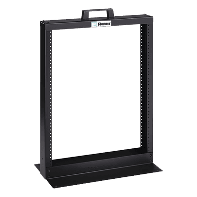 Rack de Dos Postes Estándar de 19 in, Rieles Numerados y Roscados #12-24, Fabricado en Aluminio, 13 Unidades de Rack, Color Negro